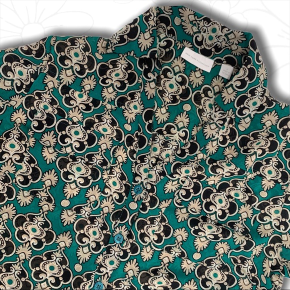 New York & Co Sheer Button-Down Blouse - Sm - Picture 9 of 15